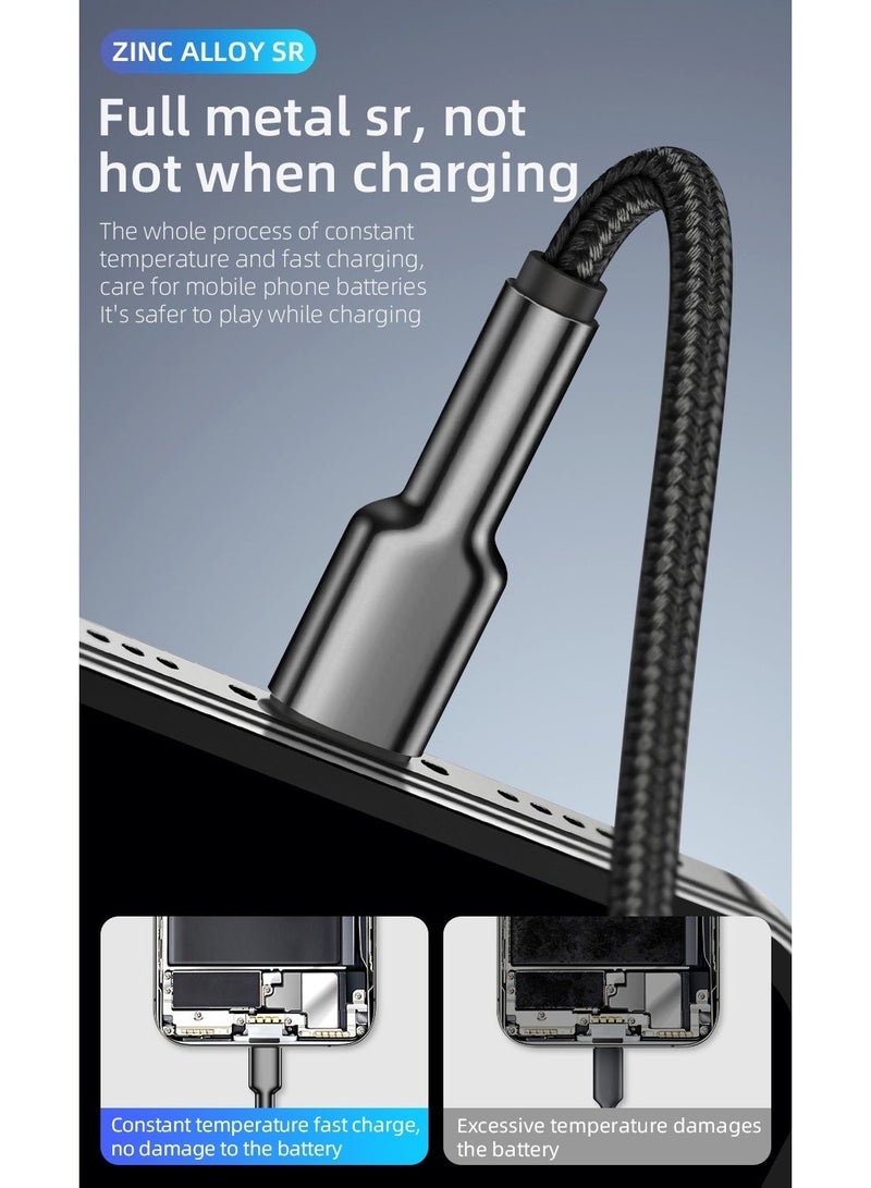 هامزون كابل شحن سريع من USB إلى Lightning 3A بطول 1 متر، سلك شاحن مضفر من النايلون لأجهزة iPhone وiPad وAirPods، يدعم مزامنة البيانات والشحن عالي السرعة - Image 5