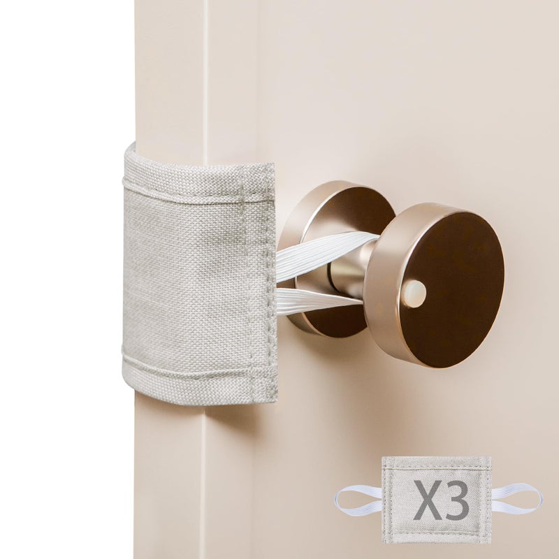 Leadiy Door Silencer Padded Latch Cover for Baby 3PcsSet Quiet Closer Cushion 4 x 3 inches Light Sleepers Noise Reduced Toddler Safety