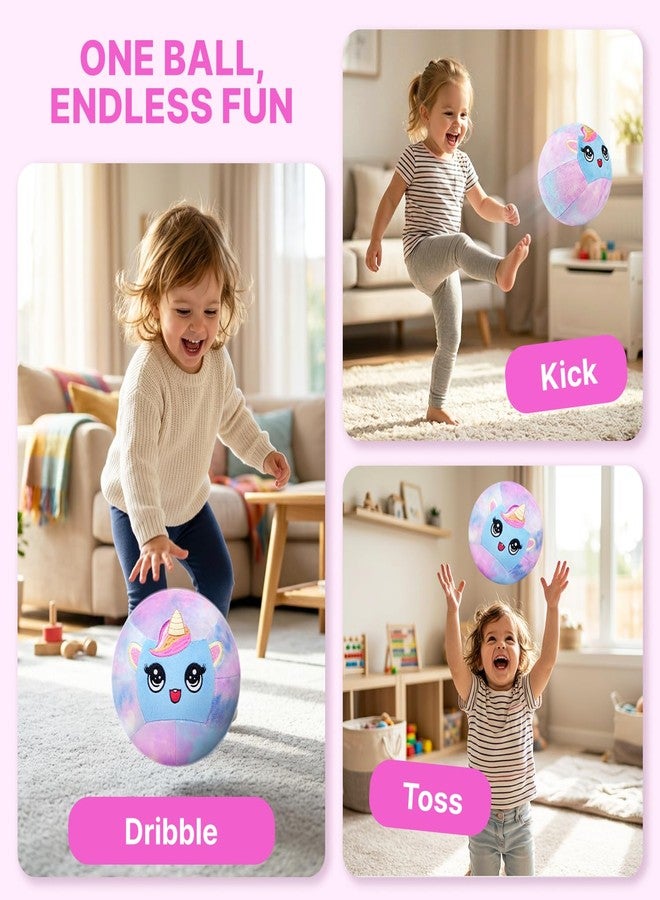 JoyCat Silent Basketball, Inflatable Soft Plush Toddler Basketball, Soundless Ball for Indoor Training and Quiet Dribbling, Unicorn Ball Gift for Girls Boys Ages 2 3 4 5 6 - Image 2