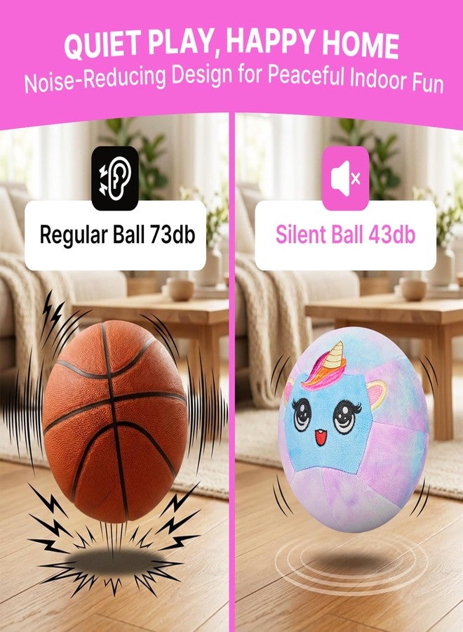 JoyCat Silent Basketball, Inflatable Soft Plush Toddler Basketball, Soundless Ball for Indoor Training and Quiet Dribbling, Unicorn Ball Gift for Girls Boys Ages 2 3 4 5 6 - Image 5