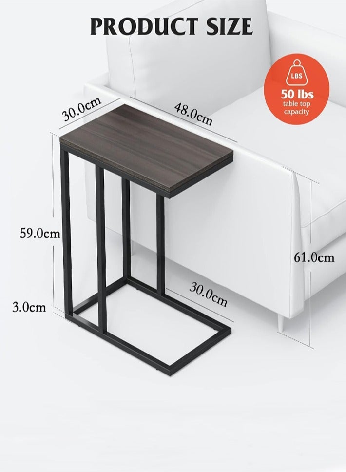 dida-cosmos Side Table, C Shaped End Table for Couch, Sofa and Bed, Large Desktop C Table for Living Room, Bedroom, Bedside - Image 3