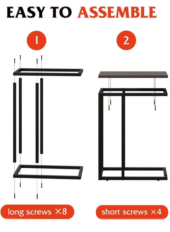 dida-cosmos Side Table, C Shaped End Table for Couch, Sofa and Bed, Large Desktop C Table for Living Room, Bedroom, Bedside - Image 4