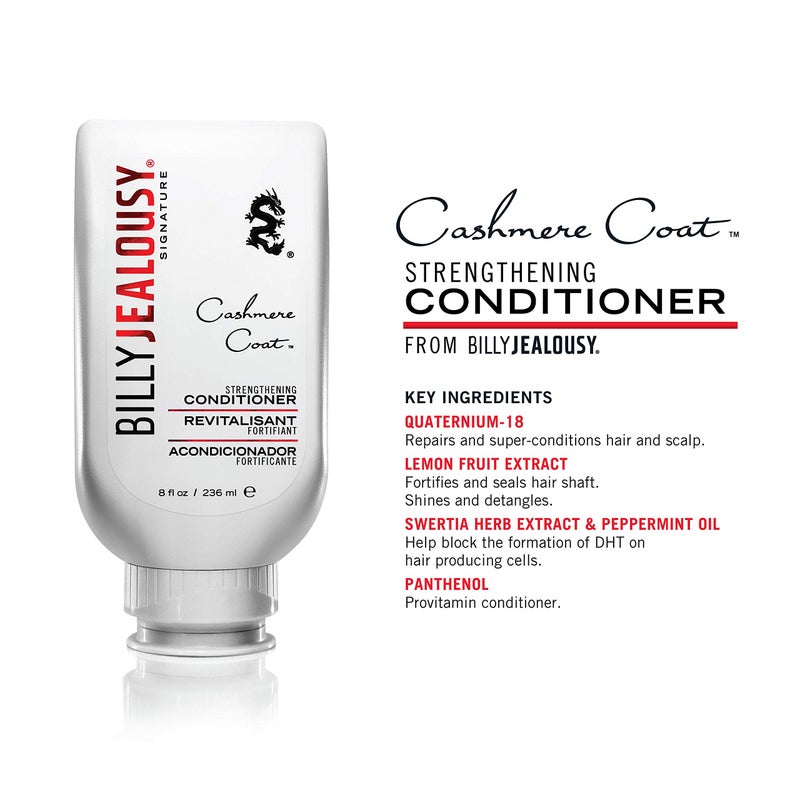 Billy Jealousy Cashmere Coat Hair Conditioner for Men, Strengthening & Hydrating Conditioner Infused with Peppermint, Lemon Fruit & Swertia Extract Ideal for Fine, Thinning Hair, 8 Fl Oz - Image 2