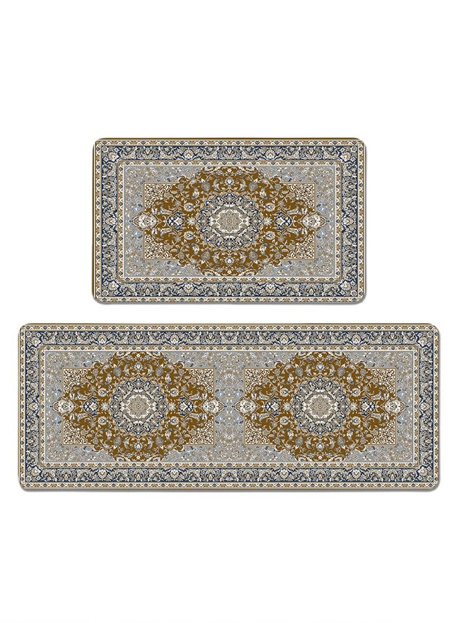 2 PCS Kitchen Floor Mats Rugs Set, Cushion Floor Carpet, Waterproof, Oil Resistant and Anti-Fatigue PU Standing Mat for Kitchen, Floor, Office, Sink, Laundry 45*75CM+45*120CM - Image 1