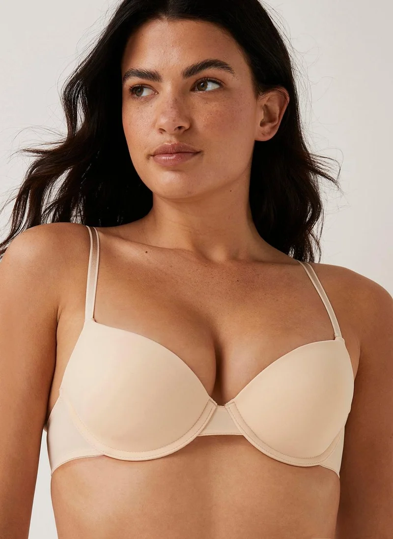 Matalan Peach DD+ Shell Pattern Ruched Bikini Top