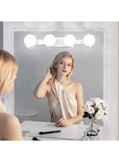 Generic Makeup Lights, Cordless Portable, LED Vanity Mirror Light Kit Hollywood Style, USB Rechargeable, 4 Dimmable Bulbs Multifunction Fill Lights Battery Powered for Dressing Table/Bathroom  - Image 1