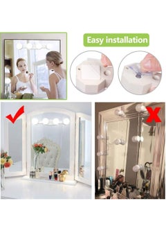 Generic Makeup Lights, Cordless Portable, LED Vanity Mirror Light Kit Hollywood Style, USB Rechargeable, 4 Dimmable Bulbs Multifunction Fill Lights Battery Powered for Dressing Table/Bathroom  - Image 4