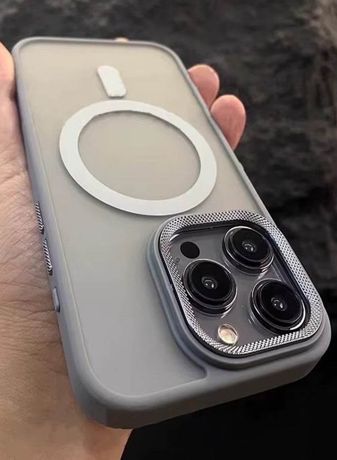 Premium Shockproof MagSafe Case for iPhone 12 Pro Max with Metal Camera Frame – Stylish Matte Magnetic Mobile Cover for Men, Women & Youth – Anti-Fingerprint, Camera Protection, Drop Resistant (Grey)  - Image 5