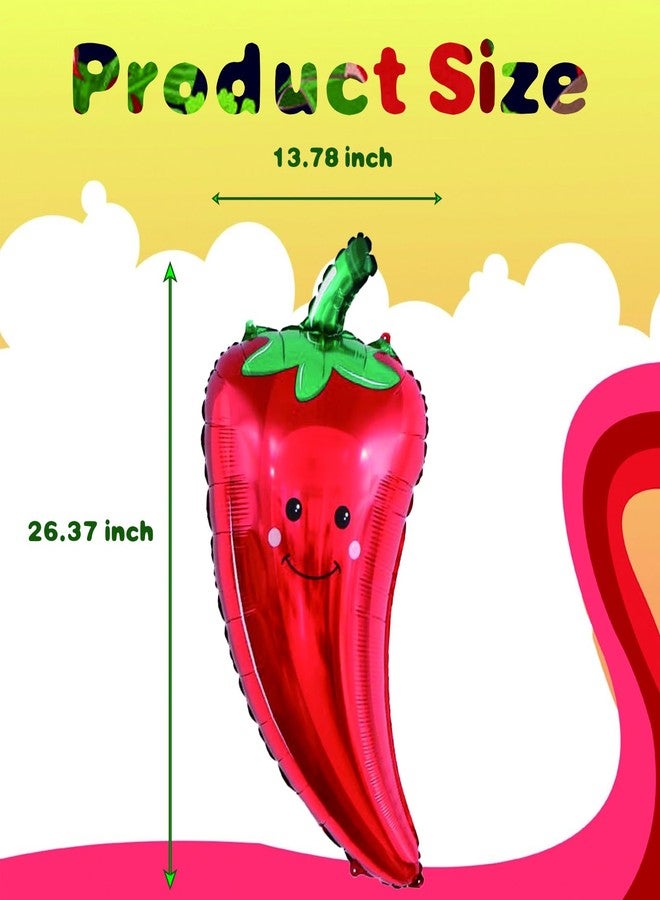 TTFdacai 12 Pcs Inflatable Chili Balloons Chili Shaped Foil Balloon, Chili Pepper Decorations, Chili Cook off Balloons Decorations for Mexican Theme Fiesta Birthday Vegan Party Supplies - Image 4