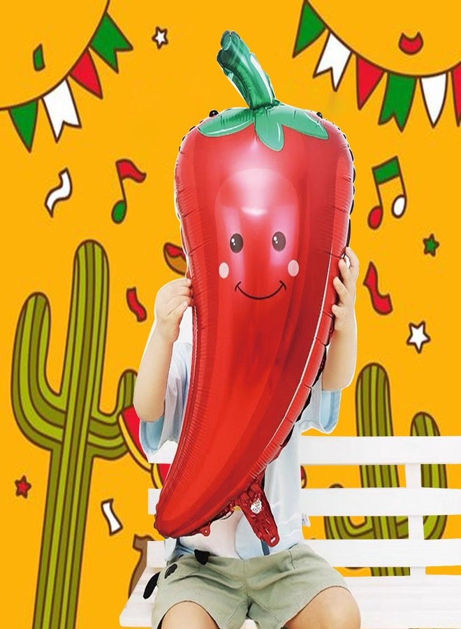 TTFdacai 12 Pcs Inflatable Chili Balloons Chili Shaped Foil Balloon, Chili Pepper Decorations, Chili Cook off Balloons Decorations for Mexican Theme Fiesta Birthday Vegan Party Supplies - Image 5