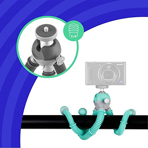 JOBY PodZilla Medium Kit, Flexible Tripod with GripTight 360 Phone Mount, Phone Tripod from The Creators of GorillaPod, Compatible with iPhone, Smartphones and Action Cameras, up to 1Kg, Teal - Image 4