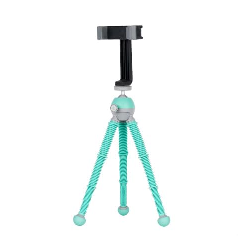 JOBY PodZilla Medium Kit, Flexible Tripod with GripTight 360 Phone Mount, Phone Tripod from The Creators of GorillaPod, Compatible with iPhone, Smartphones and Action Cameras, up to 1Kg, Teal - Image 1