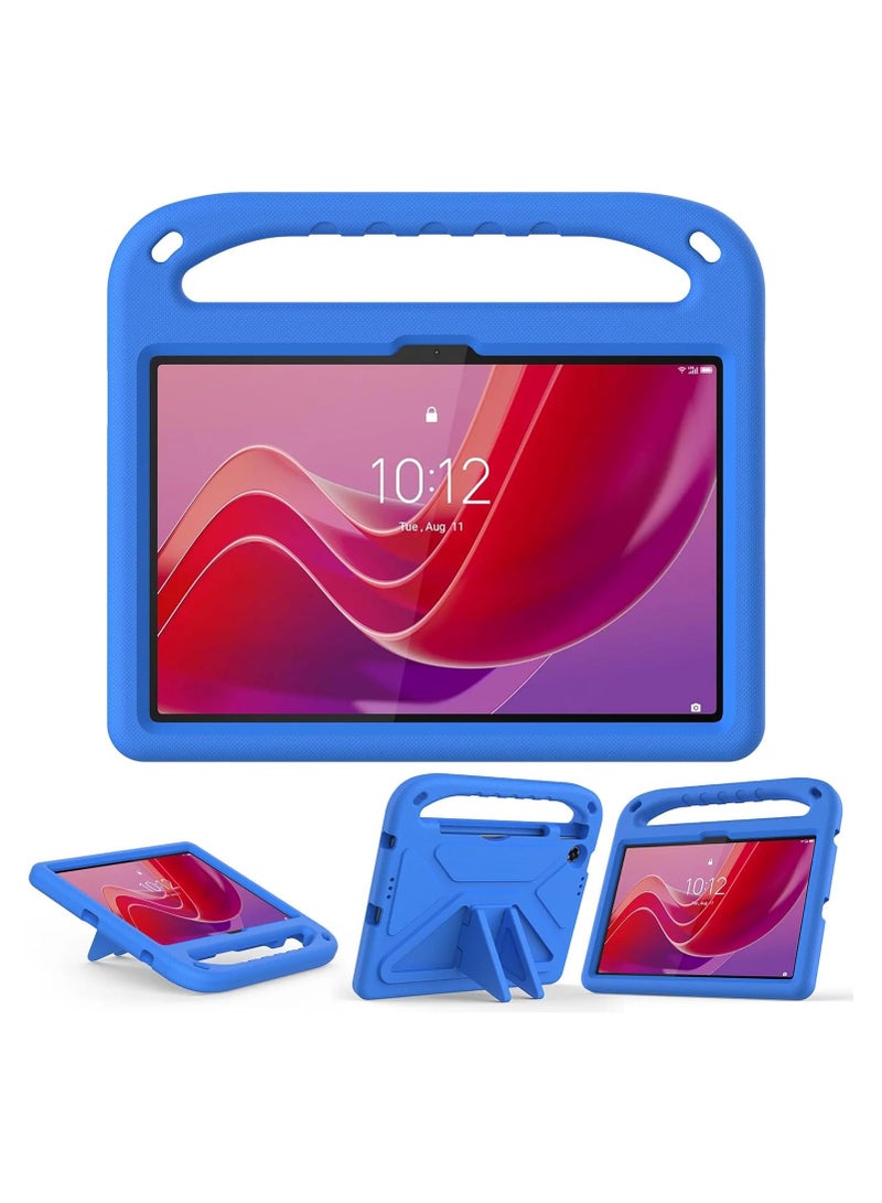 Compatible with Lenovo Tab 10.1 inch 2025 (TB-311FU/TB-311XU) Kids Tablet Case - EVA Lightweight Shockproof Dropproof Handle Kickstand Protective Cover (Blue)
