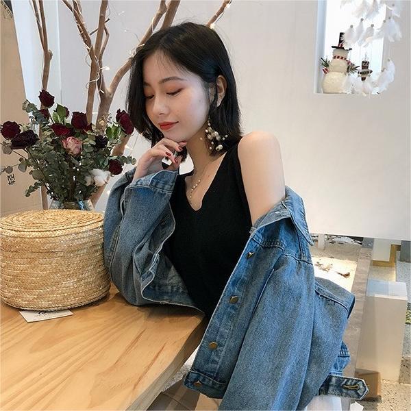 Camisole womens inner wear ice silk wool outer wear 2023 Summer sleeveless knitted loose V-neck short bottoming shirt Apricot  - Image 5