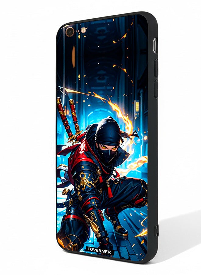 Covernex Apple iPhone 6 Plus Protective Case Cover Printed Featuring Katana Warrior Cyber Ninja Action Illustration - Image 1