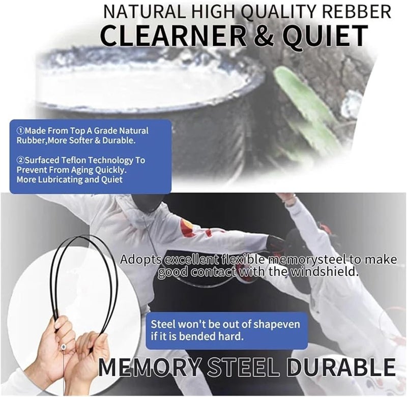 مجموعة شفرات المساحات الأمامية والخلفية المتوافقة مع JAC S2 Refine Sei 2 iEV40 2015-2023 للسيارات ذات المقود الأيسر - Image 5