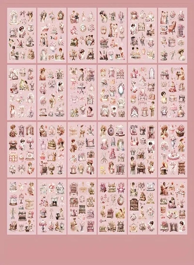 Funspark Vintage Theme Stickers Elegant Victorian Girl Scrapbook Stickers Floral Aesthetic Ephemera for Journals Planners Collage and DIY Crafts Pack of 1 Everything is Fleeting - Image 3