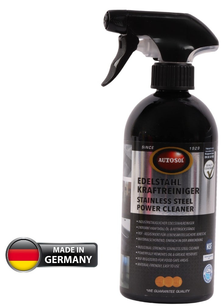 Autosol German-Made Stainless Steel Power Cleaner - 500ml - Industrial Strength and Food Safe 
