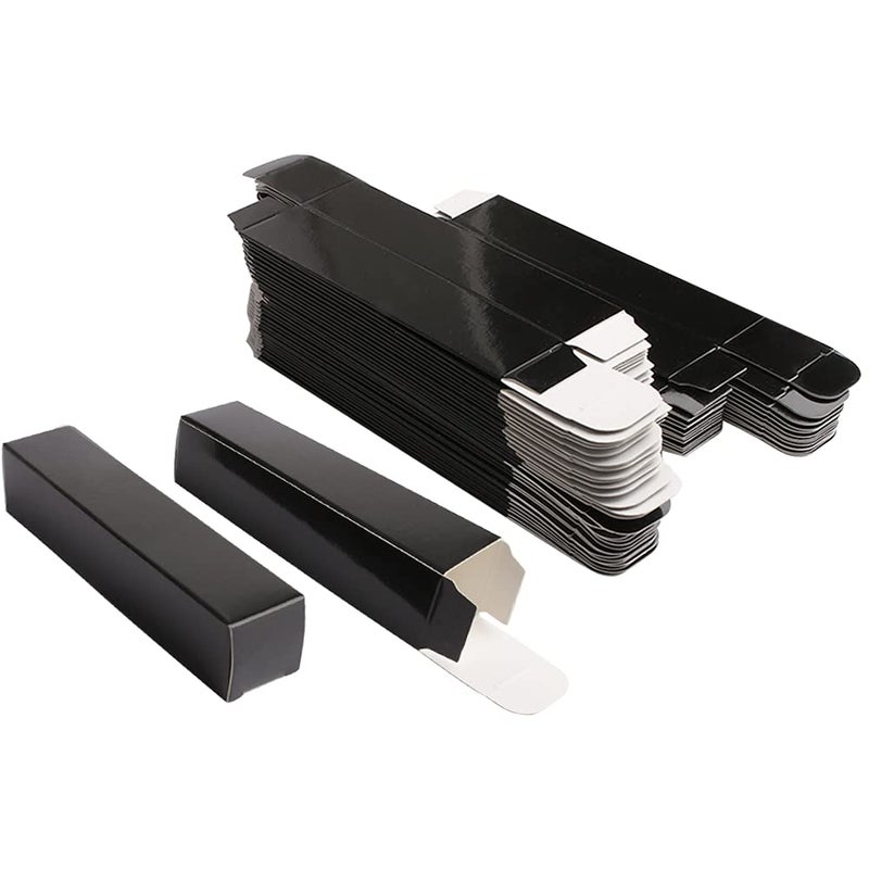 COSIDEA 50 pieces 350gms lip gloss paper box lipgloss mascara eyeliner packing box for DIY cosmetic 25  25  117mm Black