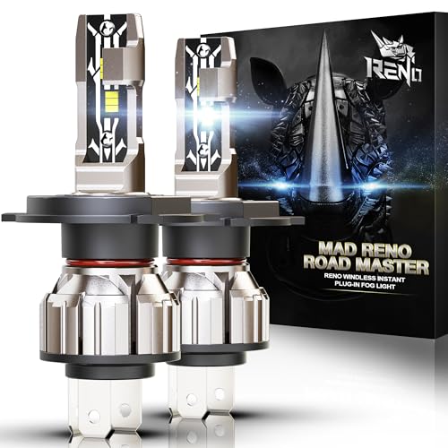 RENO H4 Bulb H4 9003 Fog Lights Bulb 9003 H4 Light Bulbs Fanless In Line HB2 Car Fog Bulb Plug and Play Pack of 2