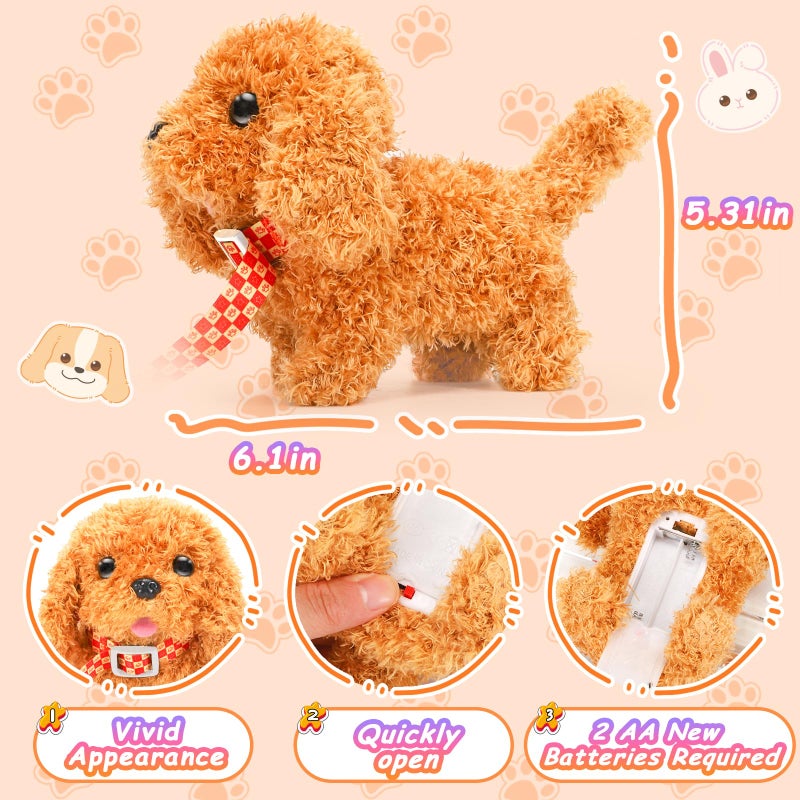 Tagitary Plush Toys Puppy Electronic Toy Dogs That Walk and Bark,Tail Wagging Fake Dog Interactive Dog Toy for Kids with Leash,Easter Christmas Birthday Gift for Toddlers Kids - Image 4
