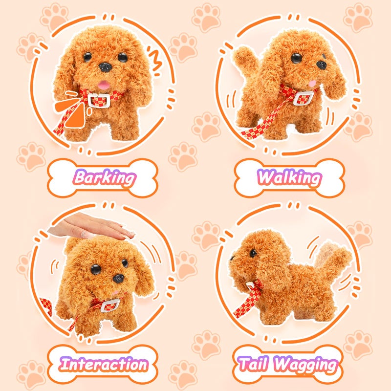 Tagitary Plush Toys Puppy Electronic Toy Dogs That Walk and Bark,Tail Wagging Fake Dog Interactive Dog Toy for Kids with Leash,Easter Christmas Birthday Gift for Toddlers Kids - Image 3