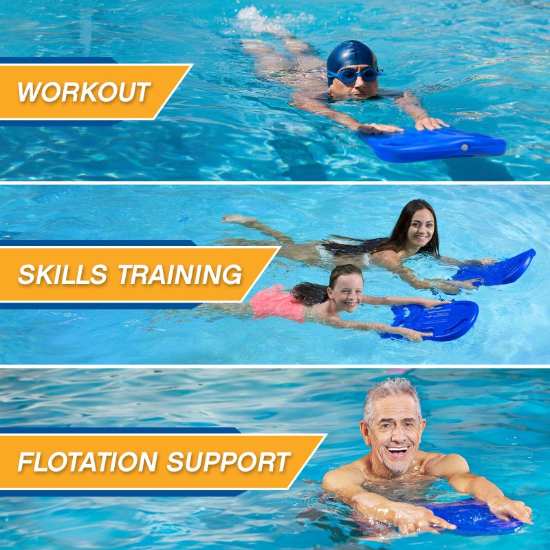 Poolmaster Structured Training Kickboard for Swim Lessons and Workouts, 16 Inches, Multiple Grip Options, Non-Foam Design, Available in 2-Pack and Larger Size - Image 2