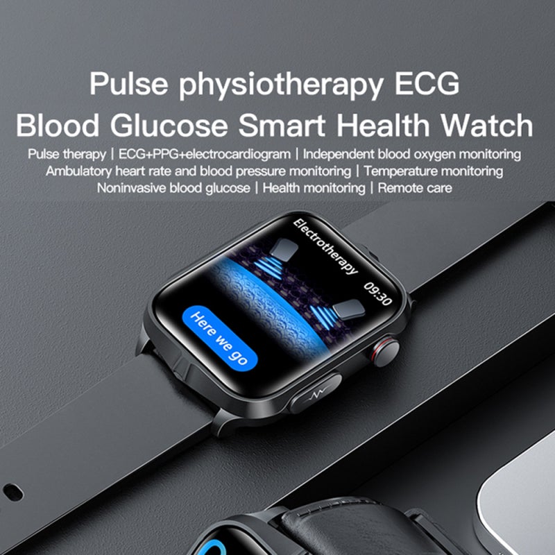 Smart Watch: Black Silicone Strap - IP68 Waterproof Long Battery Life Multifunctional Health Monitoring Sports Watch for Men Women Home Daily Sports Use - Image 3