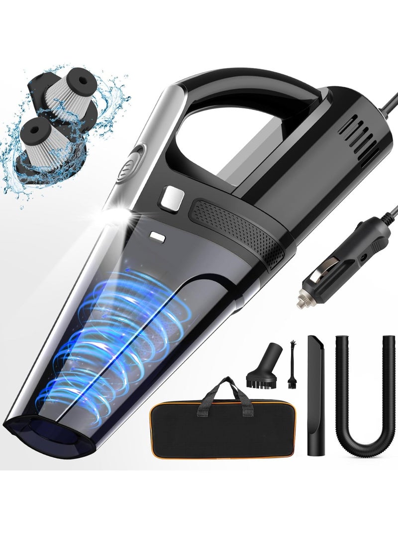 general Car Vacuum, Portable Car Vacuum Cleaner with 7000PA Suction, DC 12V High Power 16.4Ft Cord Wired Vacuum Cleaner for Car, LED Light, Lightweight, 0.33L Capacity, Storage Bag - Image 1