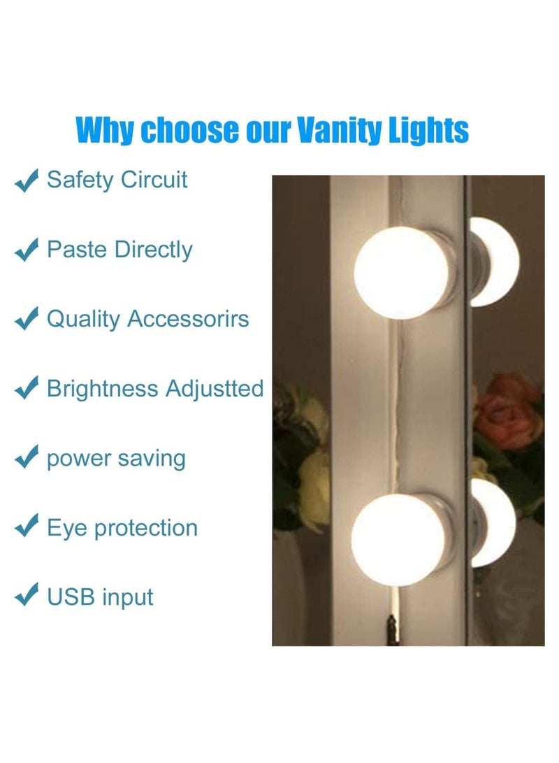 Led Vanity Lights for Mirror, Hollywood Style LED Vanity Mirror Lights Kit 10 Dimmable Light Bulbs 3 Color Modes, White LED Makeup Vanity Lights for Mirror for Table,Bathroom - Image 5