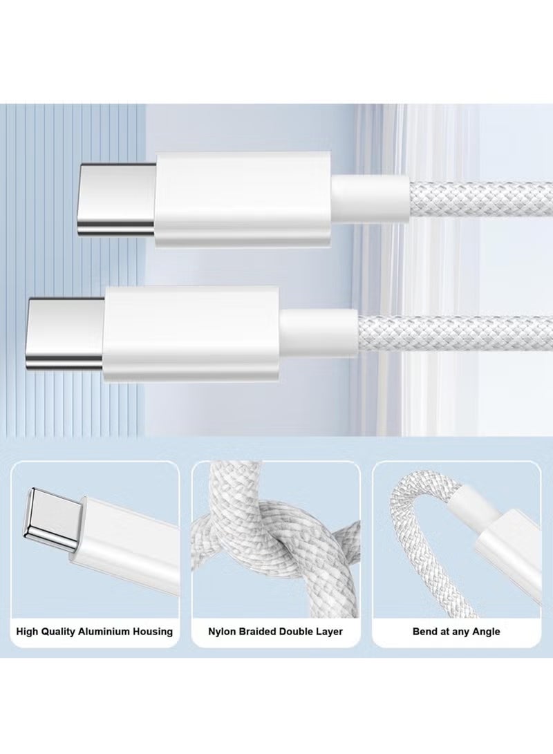كابل USB‑C بطول 1 متر بقدرة 60 واط وسرعة 480 ميجابت/ث، كابل تايب‑سي إلى تايب‑سي للشحن السريع ونقل البيانات، متوافق مع الهواتف الذكية والأجهزة اللوحية وسماعات الرأس واللابتوبات وآيفون وسامسونج جالاكسي وهواوي وبيكسل. - Image 2