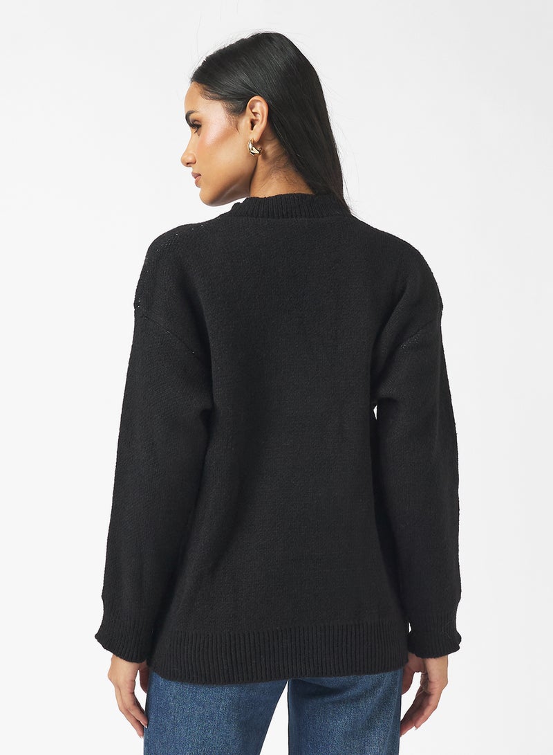 جينجر كنزة صوف بياقة دائرية بنكهة الكرز - Image 2