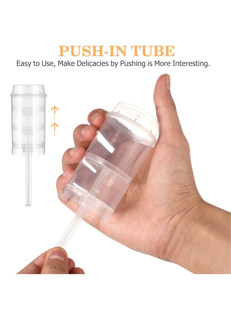 SYOSI - 40pcs Push Up Cake Shooter Round Shaped Push Pops Plastic Cake Containers Pusher Clear Cake Mold with Lids for Bakery Kitchen Home - Image 1