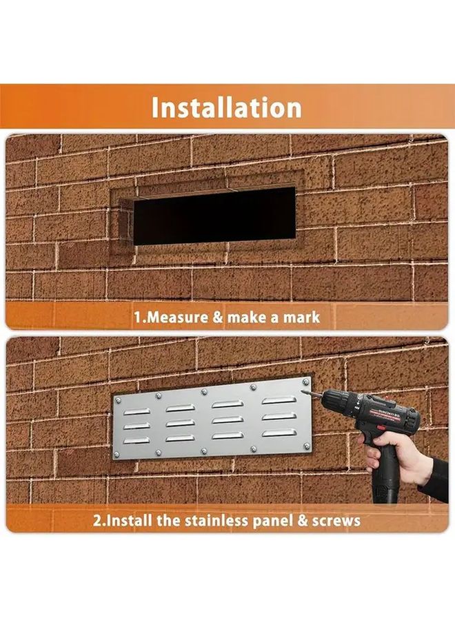 لوحة تهوية من الفولاذ المقاوم للصدأ، غطاء تهوية خارجي للطهي، شبكة شواية فضية اللون - Image 5