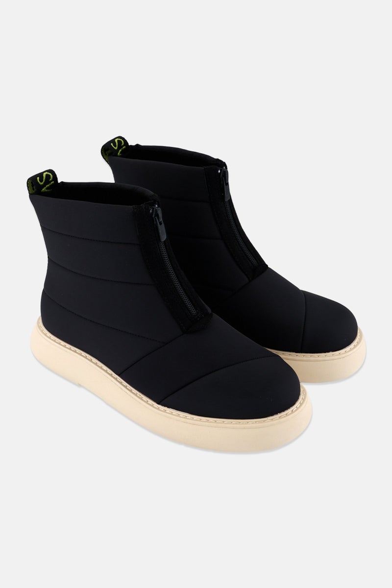 TOMS Women Alpargata Mallow Puffer Zip Up Ankle Boots, Black - Image 1