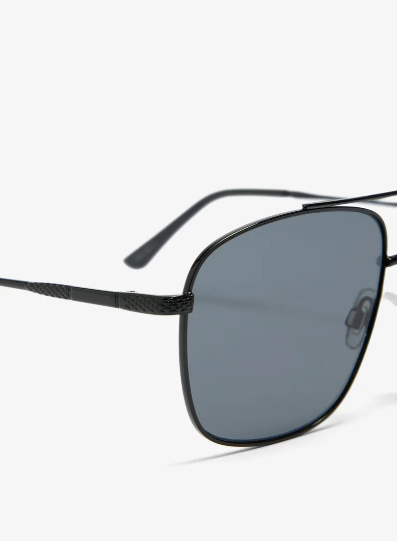 Matalan Black Smoked Aviator Sunglasses