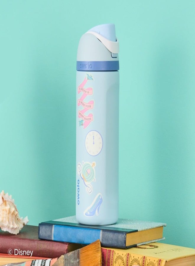 Owala Disney Princess FreeSip Insulated Stainless Steel Water Bottle with Straw for Sports and Travel, BPA-Free Sports Water Bottle, 24 oz, Cinderella - Image 5