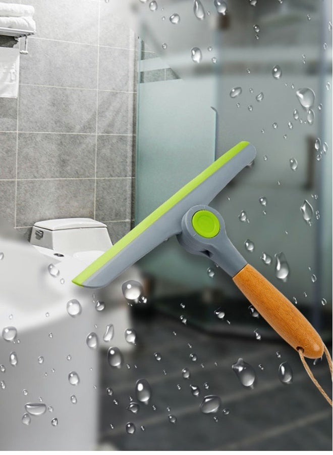 Generic 2 Pack Foldable Window Squeegee Cleaner Tool Multipurpose Wooden Handle Rubber Wiper Blades for Bathroom Cleaning  - Image 3