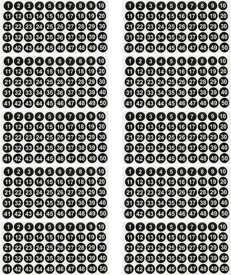 Wide usage compatibility 10 Sheet 1-50 Number Stickers Small Round Labels for Office Storage Box Classification Waterproof Adhesive Numbered Organizing for Storage, Organizing Light & heavy use compatible Demand fit global economical quality Indoor outdoor all-purpose fit All user friendly build KSA stocked goods Storage burden minimized build Flexible sizing options All budget friendly options Simple practical structure Stable base Bug proof seal In-Kingdom stored commodity Balanced weight All storage type compatible Organized shipment arrange Stable domestic stock Polished safe edge Wet anti slip Flexible varied design All user group compatible Safe material Multi-style matching design Practical design alternatives Standard fit - Image 1
