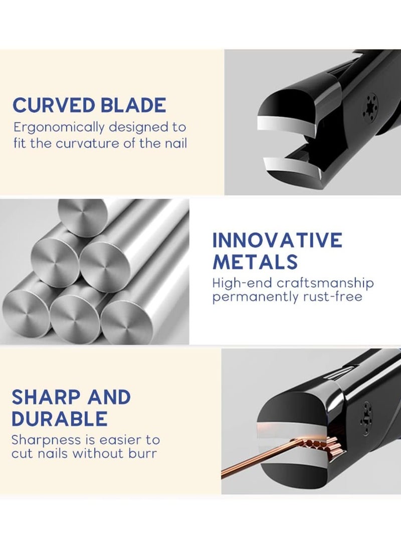 Kimaya Nail Clippers, Heavy Duty Stainless Steel Toenail Clippers with Fingernail File Suitable for Thick Fingernails and Toenails, Professional Nail Trimming Tools (Blue) - Image 5