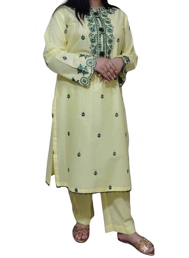 Fabric Pakistani Lawn Embroidery Stitched 2-Piece – 2026 Collection. - Image 1