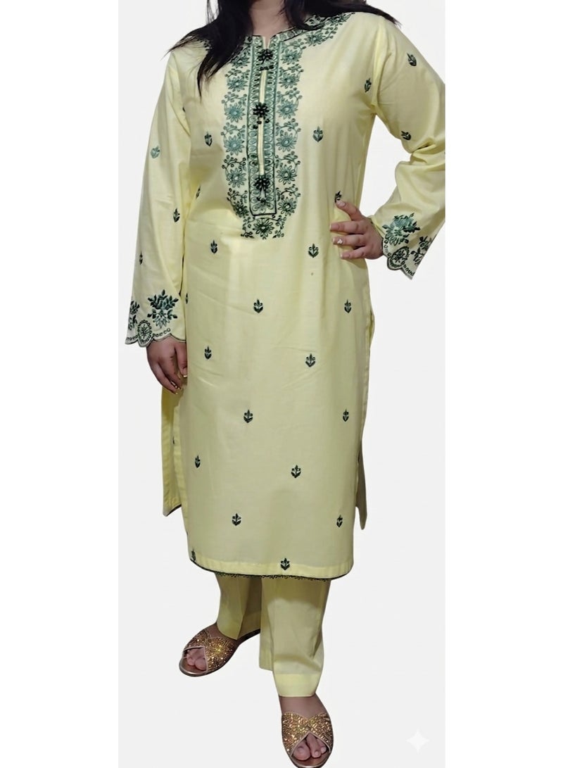 Fabric Pakistani Lawn Embroidery Stitched 2-Piece – 2026 Collection. - Image 2