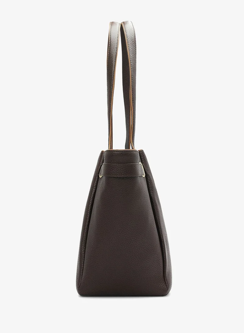 Da Milano Chocolate Large Wax Leather Tote - Chocolate for Women | Best Price UAE