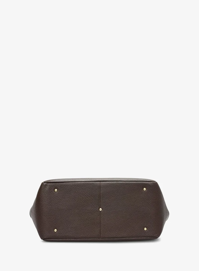 Da Milano Chocolate Large Wax Leather Tote - Chocolate for Women | Best Price UAE