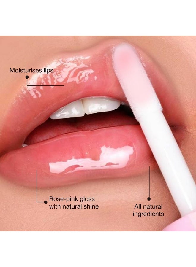 Sadhev Ayurvedic Rose Lip Gloss With Hyaluronic Acid & Rose | Soft Pink Glossy Shine | Hydrates, Plumps & Nourishes (5 ml) - Image 4