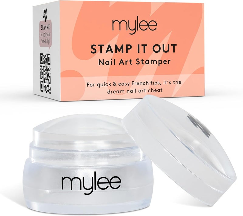 Mylee Stamp It Out Nail Art Jelly Stamper with Silicone Cushion Clear Transparent Stamping Tool for a Flawless French Manicure