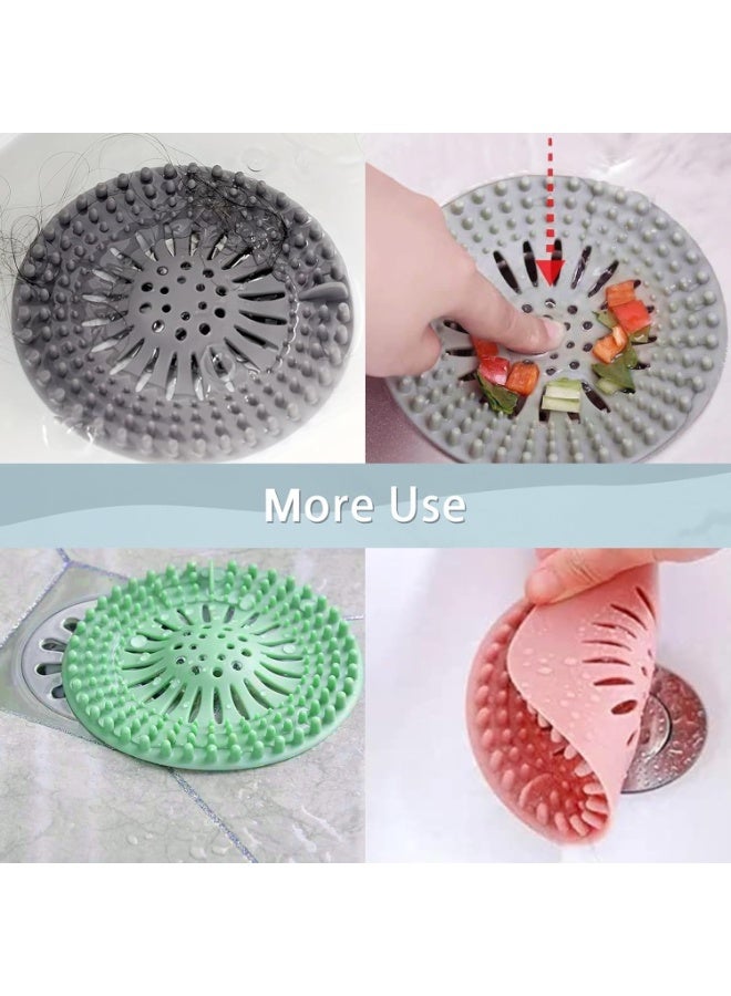 ChicAbode 5 Pack Drain Hair Catcher Durable Silicone Hair Stopper Shower Drain Covers Easy to Install and Clean Shower Drain Hair Trap Suit for Bathroom Bathtub Tub and Kitchen - Image 4