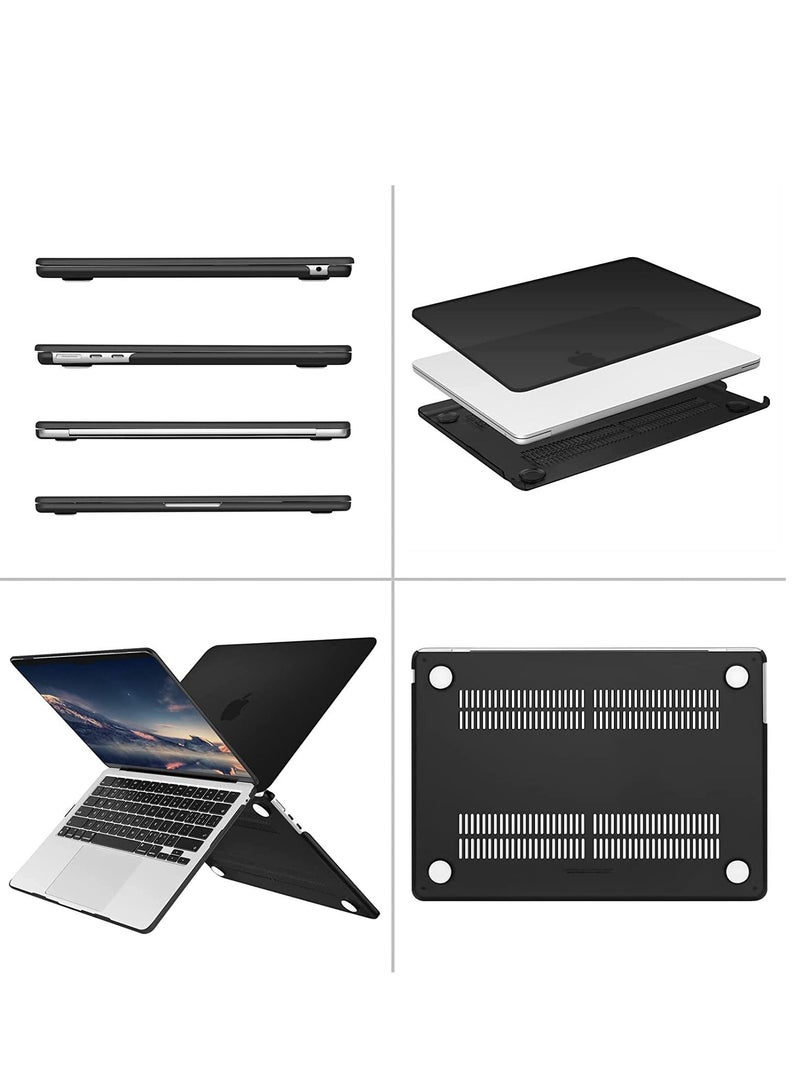 MacBook Air 13-inch Case 2022 2021 2020 2019 2018 Release A2337 M1 A2179 A1932 Retina Display Plastic Hard Shell Case With Keyboard Cover Skin Black - Image 4