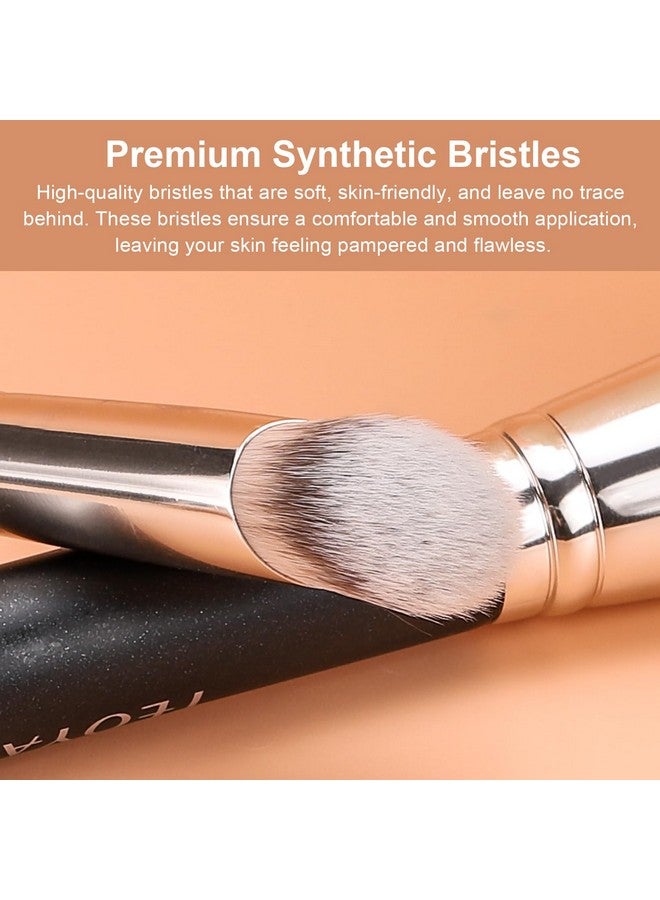 TEOYALL Angled Contour Brush Synthetic Concealer Brush For Blending Setting Buffing With Liquid Cream And Powder Cosmetic (Angled Brush) - Image 2