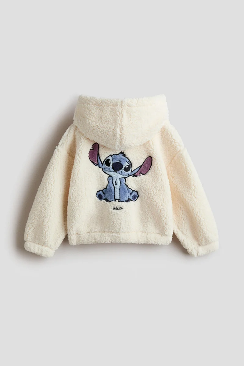 H&M Appliquéd hooded teddy jacket